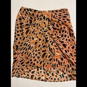 J.O.A Ruched Animal Print Mini Skirt